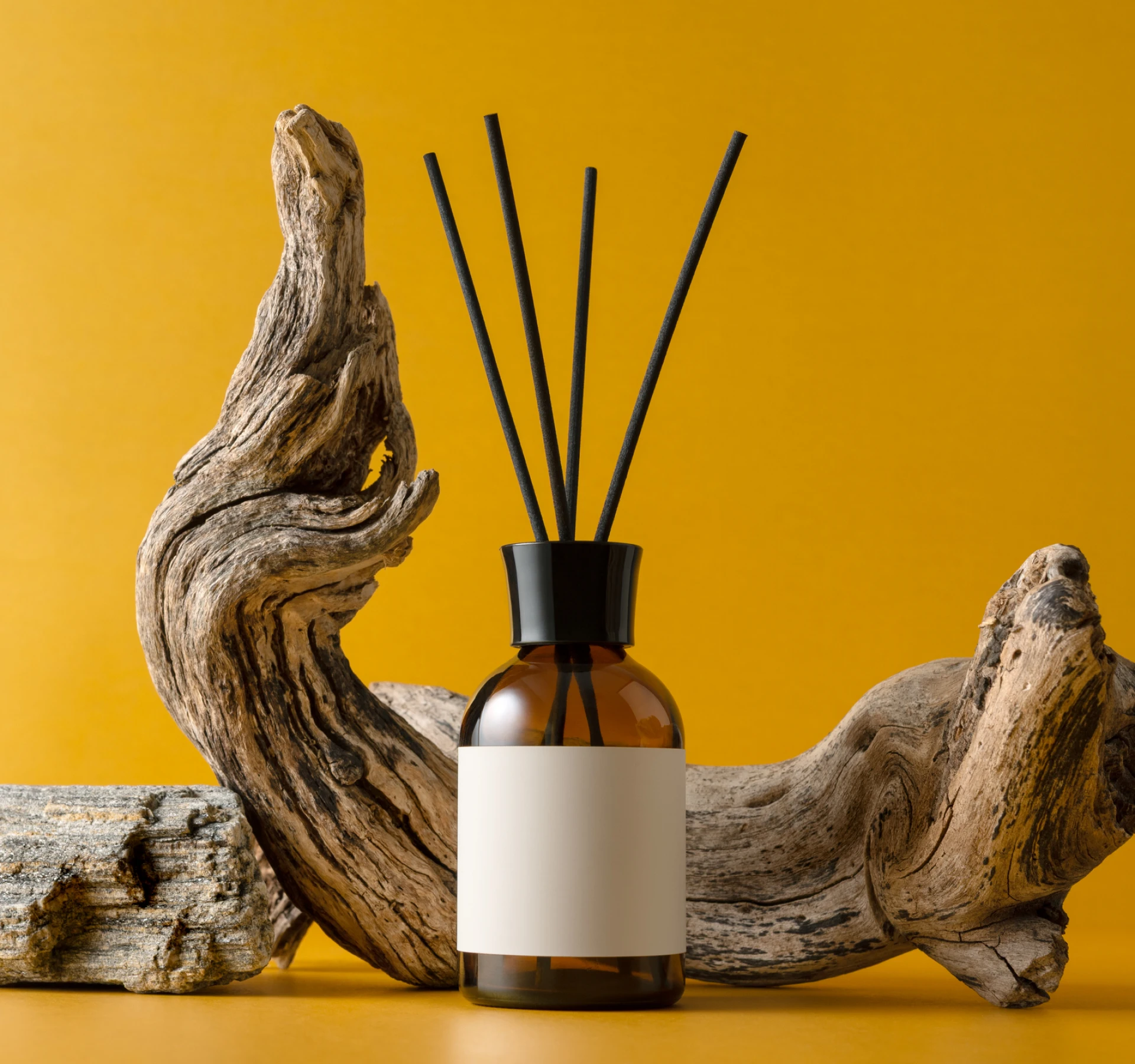 Aromatherapy diffuser and rustic wood decor